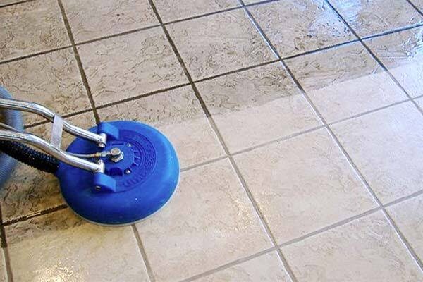 Tiled floor mid clean